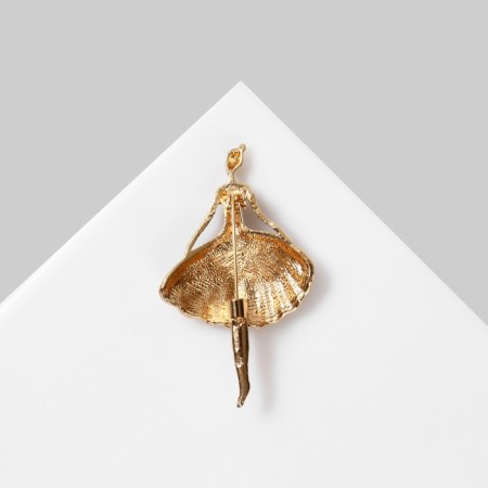 Brooch "Ballerina", purple color in gold-1