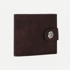 Male purse on a magnet, department for bills, for maps, for coins, brown color