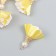 Decor Textile "Flower 2 colors with pearls. Yellow and white" set 6 pcs 3 cm
