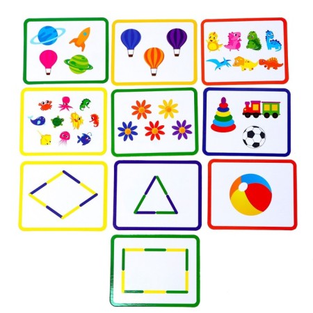 Game set with sticks "Study the score and colors", counting sticks, according to the Montessori method-2