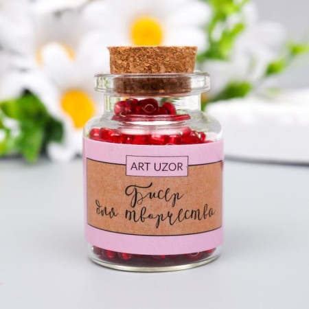 Round 6/0 beads in the bottle "red" transparent-color 20 g