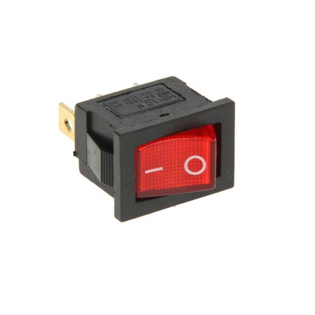 Clivant switch Rexant RWB-206, 250 V, 6A (3C), On-off, mini, red, with backlight