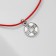 Bracelet-reinforcing "red thread" monetary, color black silver, d = 8 cm