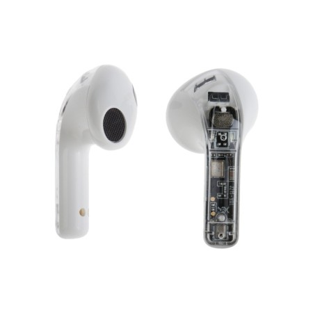 Wireless headphones YX11, TWS, inserts, BT 5.3. 28/200 mAh, noise -hand, transparent, white-4