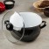 Metallic pan, 5.1 l, glass cover, induction, black color