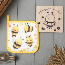 Set of kitchen shares of bright moments: stand 15*15 cm, take 17*17cm