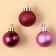 New Year's Christmas Balls, for the New Year, plastic, d = 3 cm, 6 pcs., Pink and wine color