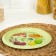 Plate flat, d = 21.5 cm, light green color