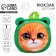 Baby backpack for a girl "cat", plush, green color