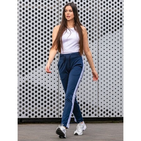 Women's pants, size 44, blue, white color-2