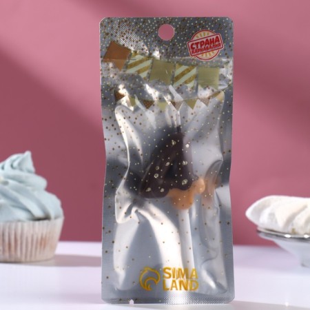 Candle in the cake "Chocolate icing", number "4", 3.8 cm-1