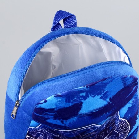 Plush Baby backpack for the boy "Cool car", 21x15 cm-5