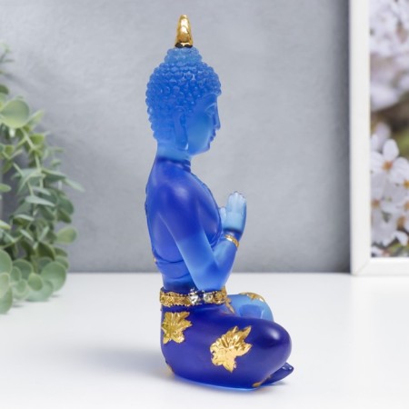 Souvenir Polystone "Buddha Anjali Mudra - Prayer" Blue 18x12x6 cm-1