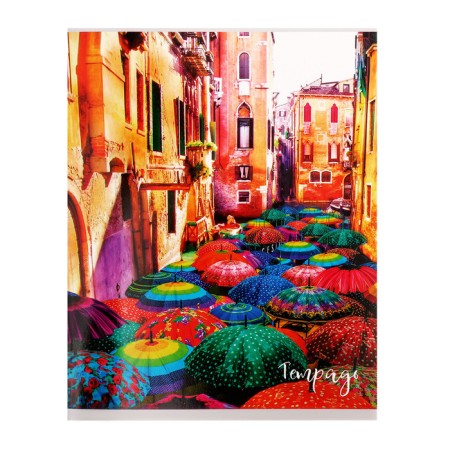 Notebook of 48 sheets in Calligrata Call "Bright Umbrellas", covered Cardboard, UV-Lalan, Offset Bloc, Mix-2