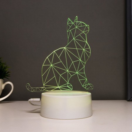 Touch -lamp "Cat sit" LED 7 colors USB/from white batteries-7