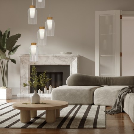Mantra Nora, E27, 5x20W chandelier, white color, tree-1