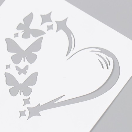 Stencil "heart" 9x9 cm-2