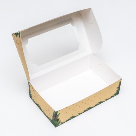 New Year. The box is folding, confectionery packaging with the "Happy New Year" window, 25 x 15 x 7 cm-6