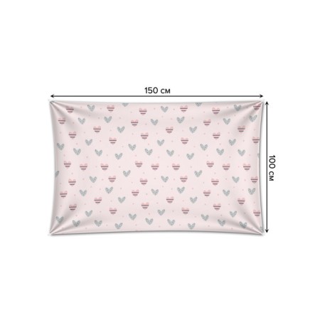 Decorative panel with photo printing "Heart in strip", horizontal, size 100x150 cm-1