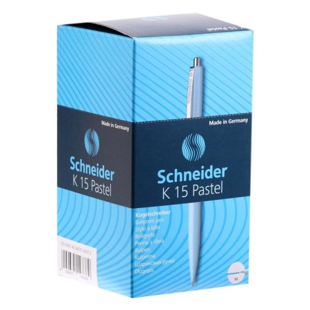 Handle Automatic Schneider "K15", blue ink, node 1.0mm, body pastel mix, under the logo, price for 1 pc-2
