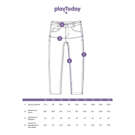 Джинсы для мальчика PlayToday, рост 158 см-10
