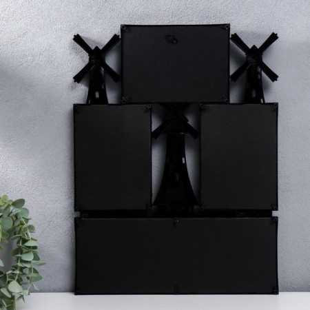 Photo frame plastic in 5 photos 10x15 cm "Mill" black 45x34 cm-2