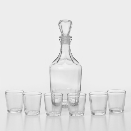 Glass set for Caesar drinks, 7 items: Capherine 500 ml, piles 50 ml, gift packaging
