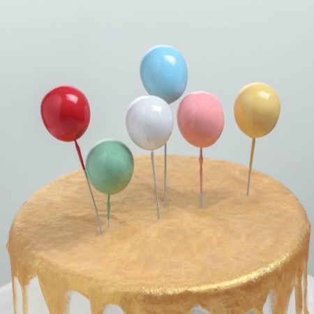 Set of toppers for the Cake "Balls", 6 pcs, color mix-5