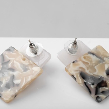 Acryl Earrings "Square" flat, colored-2
