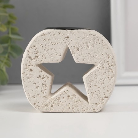 Gypsum candlestick, 1 candle "Star in stone" d = 3.8 cm 5x9.6x8.5 cm-1