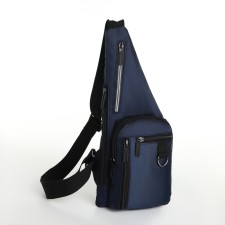 Male bag-bag from textiles, blue color