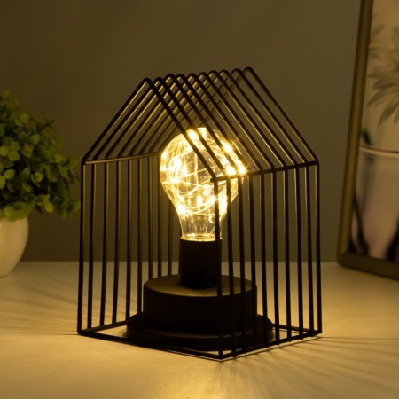 Night -bend "Beti" from batteries 3haa black 13x13x17 cm Risalux-2