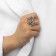 Ring metal "Flower" rose, color silver, size 16