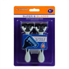 Set of disposable razor machines, 4 pcs 6 blades