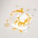 Plastic sticker "Santa Claus with gifts and deer" silver-gold 24x33 cm