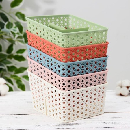 Organizer for the little things "loops", 3 departments, 15.5 × 13.5 × 10 cm, color mix-4
