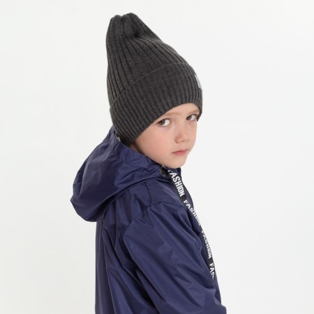 Children's hat, dark gray color, size 52-56