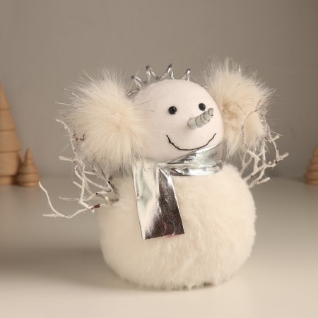 Decor "Snowman in fur headphones" 20x12x17 cm