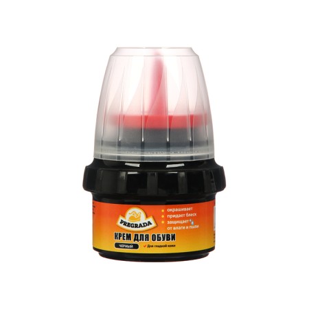 PREGRADA shoe cream with a sponge, black, 50 ml