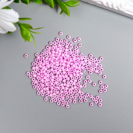 Glass 8/0 "Marshmallow. Matte. Pink fuchsia" 10 g-1