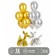 A set of balls "inflatable dogs", gold, silver, latex, foil, 12 pcs.