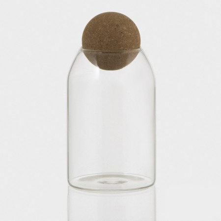 Glass Bank for bulk products with a cork lid Bellatenero "IVF. Ball ", 800 ml, 9 × 18.5 cm