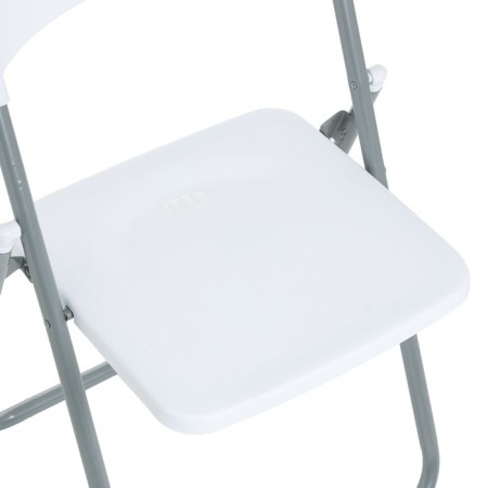 Folding chair on a metal frame, white-4
