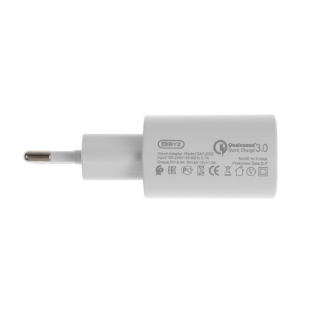 The BYZ U40, 1 USB, 18 W, 5 A, USB cable - Micro USB, 1 m, pd, white-3