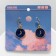 Earms Emal "Art" crescent, blue color in gold
