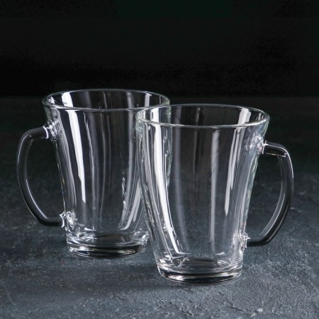 A set of glass mugs “TIME TIME. Tea ", 320 ml, 2 pcs