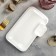 Porcelain rectangular dish with a sausage of Wilmax Teona, 20 × 12 cm, white color