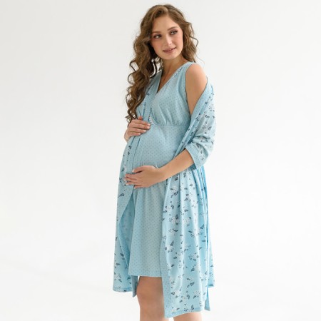 Women's kit for pregnant women (shirt/robe), heavenly color, size 48-1