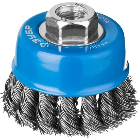 Cup brush "Bison" 35275-120_z02, twisted, steel, wicker bundles 0.5 mm, M14x65 mm