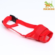 Muzzle mesh with double fixation, size m (length on a nose 10 cm, muzzle 20 cm), red